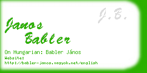 janos babler business card